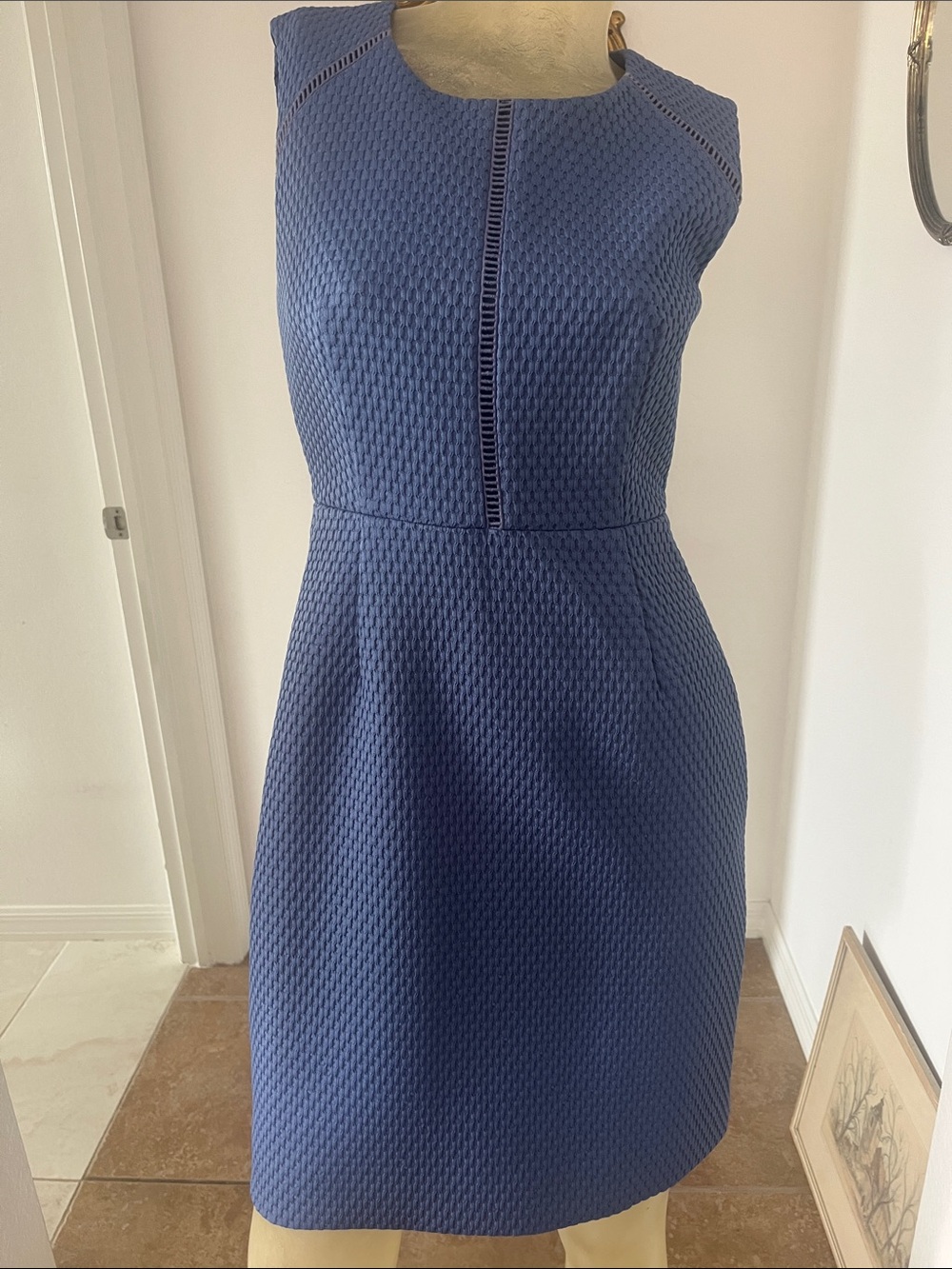 Stunning J. Crew Textured Blue Sheath Dress